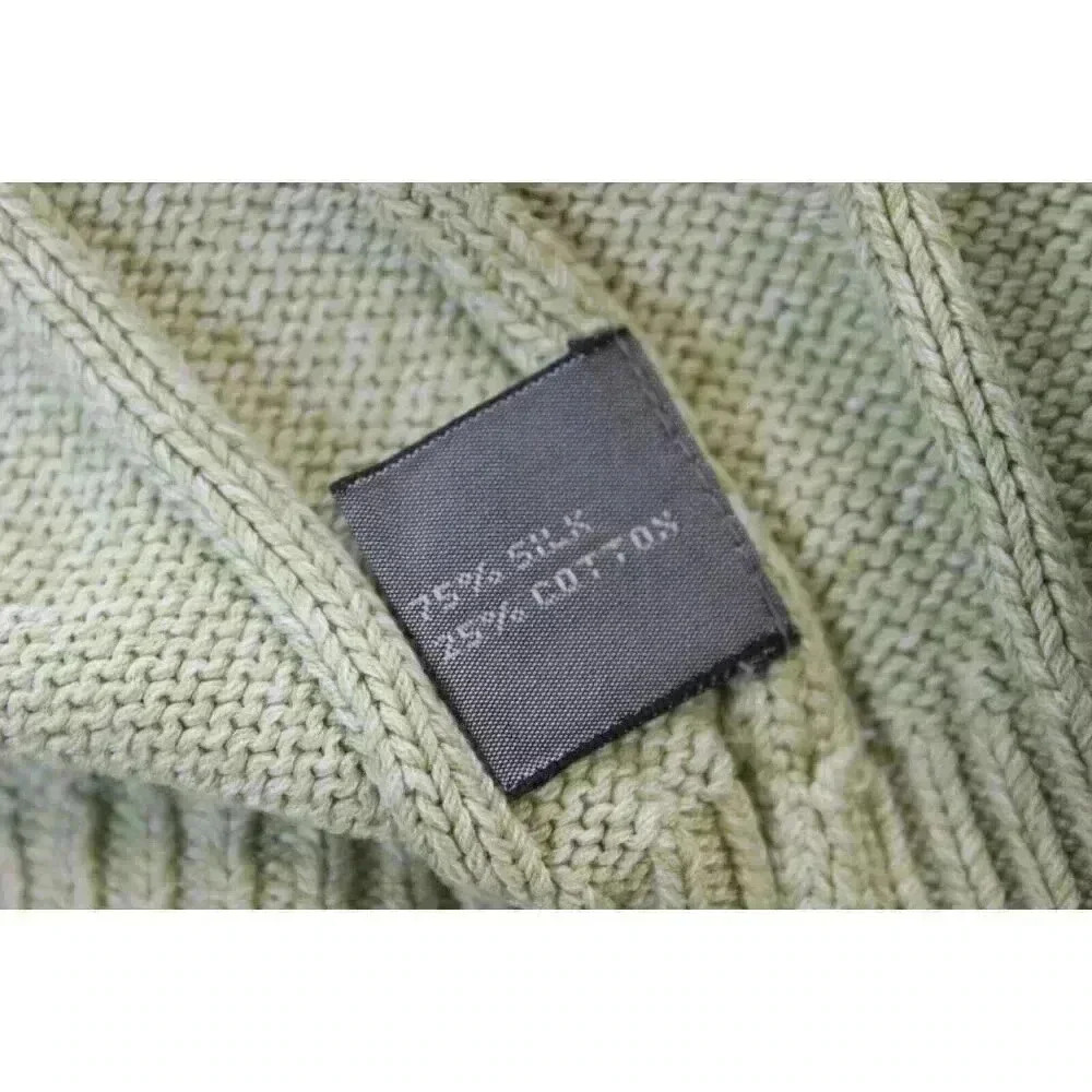 Vintage Talbots Men's Sweater Size XL Silk Cotton Cable Knit Pastel Green Preppy - Picture 12 of 12